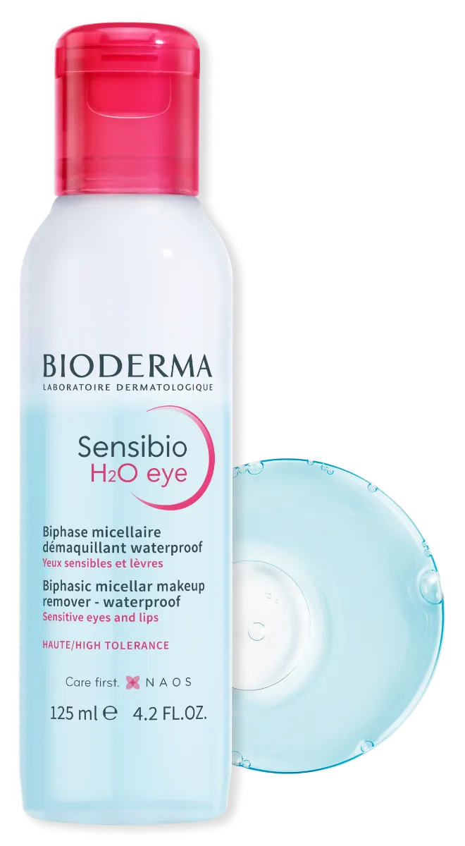 BIODERMA Sensibio H2O eye dvojfázový micelárny odličovač očí a pier 1×125 ml, odličovač očí a pier