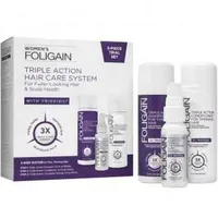 Foligain Triple Action cestovní sada proti padaniu vlasov pre ženy 100 ml + 100 ml + 30 ml