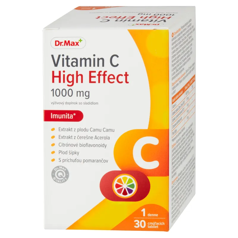 Dr. Max Vitamin C High Effect 1000 mg 1×30 tbl, podpora imunity