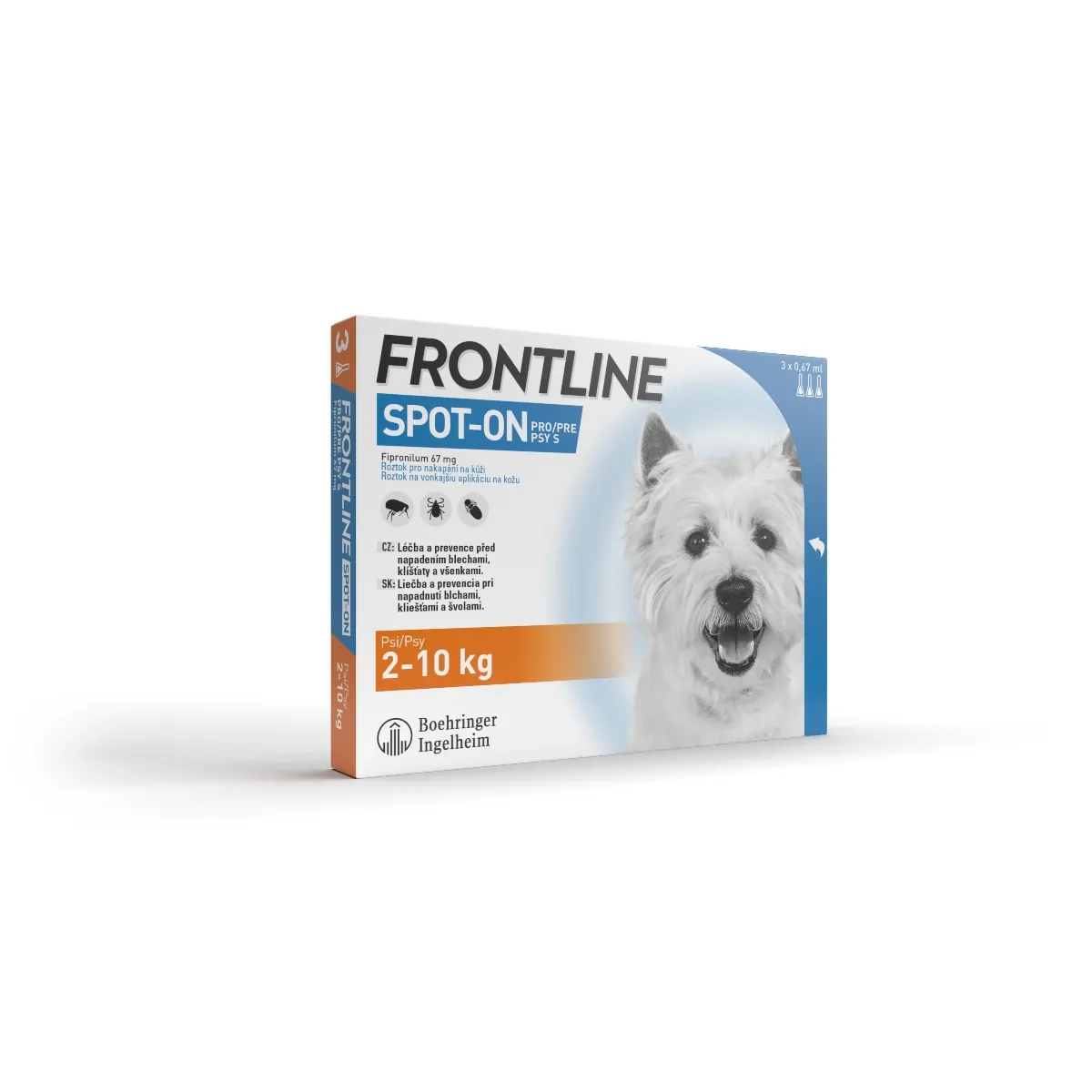 FRONTLINE spot-on pro DOG S  3 x 0,67 ml 3x0,67 ml, roztok pre psy