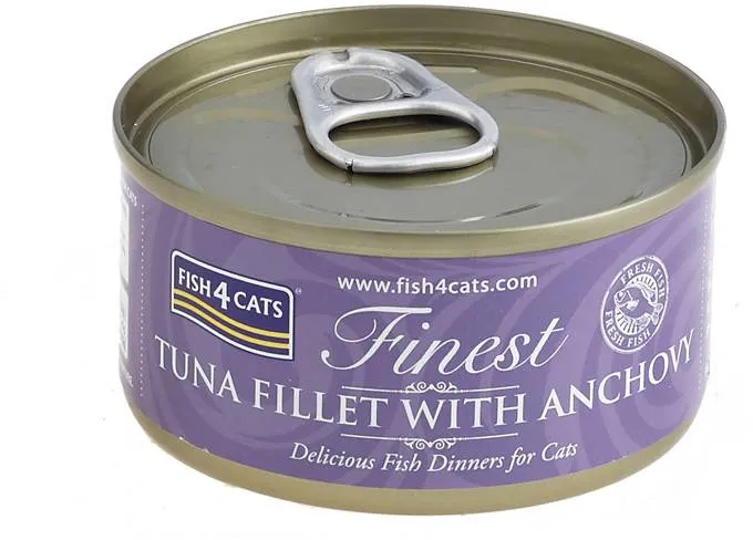 FISH4CATS Konzerva pre mačky Finest tuniak so ančovičkami 70g 1×70 g, konzerva pre mačky
