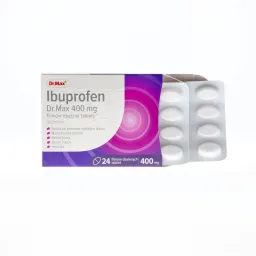 Ibuprofen Dr. Max 400 mg filmom obalené tablety 1×24 tbl, tlmí bolesť, zápal a znižuje horúčku