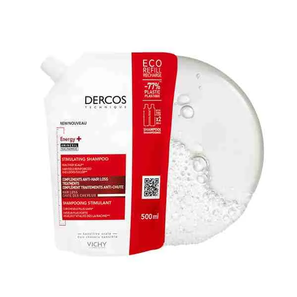 VICHY DERCOS ENERGY+ šampón - náplň 1×500, ml, šampón