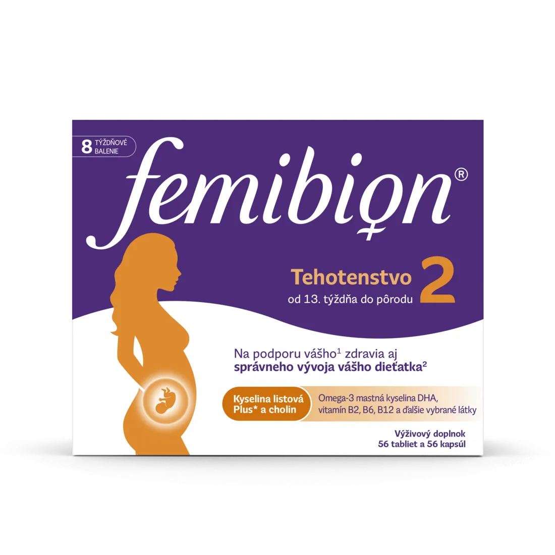 Femibion® 2 Tehotenstvo, 56 tbl + 56 cps 1×56 tbl + 56 cps, výživový doplnok