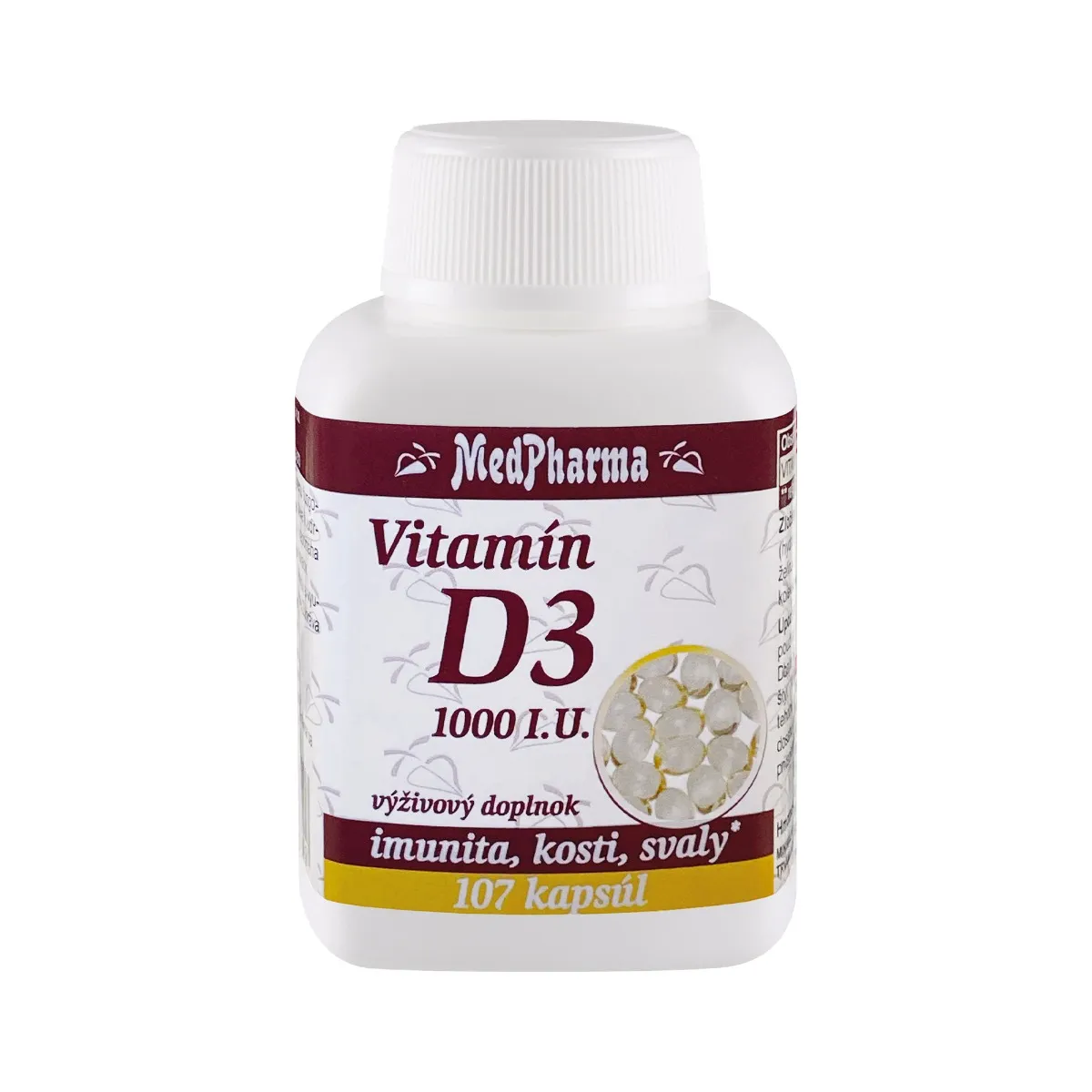 MedPharma Vitamín D3 1000 I.U. 1×107 tbl, výživový doplnok