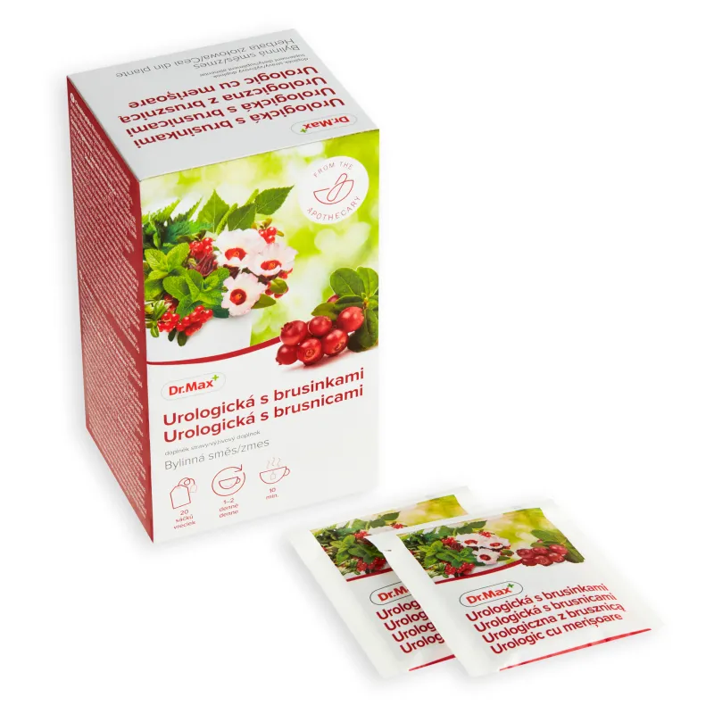 Dr. Max Urologická bylinná zmes s brusnicami 20×1,5 g, bylinný čaj, nálevové vrecká