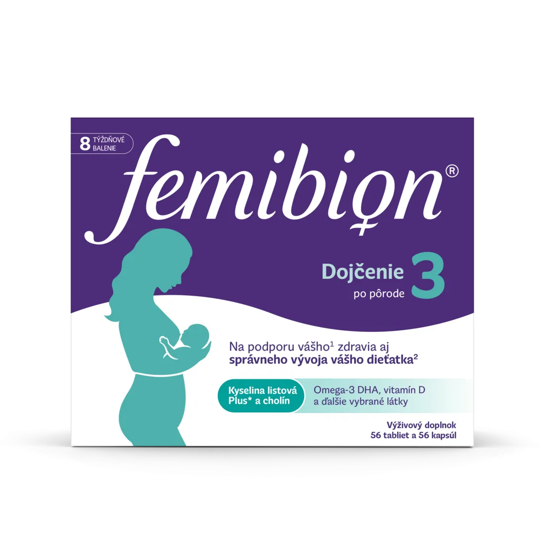 Femibion® 3 Dojčenie, 56 tbl + 56 cps 1×56 tbl + 56 cps, výživový doplnok