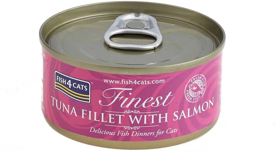 FISH4CATS Konzerva pre mačky Finest tuniak s lososom 70g 1×70 g, konzerva pre mačky