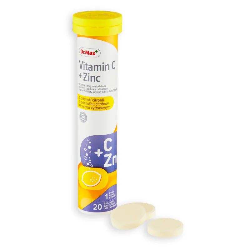 Dr. Max Vitamín C 500 mg + Zinok 1×20 šumivých tabliet