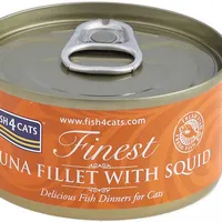 FISH4CATS Konzerva pre mačky Finest tuniak s kalmárom 70g