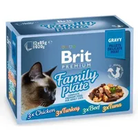 Brit Premium Cat Delicate Fillets In Gravy Family Plate 1020g (12×85g)
