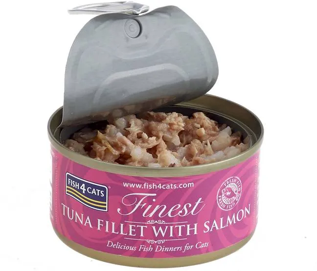 FISH4CATS Konzerva pre mačky Finest tuniak s lososom 70g 1×70 g, konzerva pre mačky