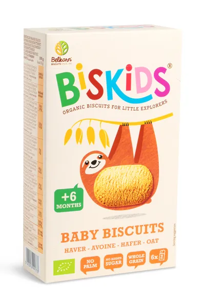 Belkorn BISkids – BIO mäkké detské celozrnné OVSENÉ sušienky