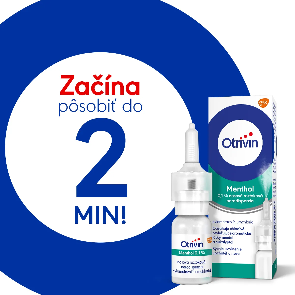 Otrivin Menthol nosový sprej 1x10ml, nosový sprej s mentolom, nádcha a upchatý nos