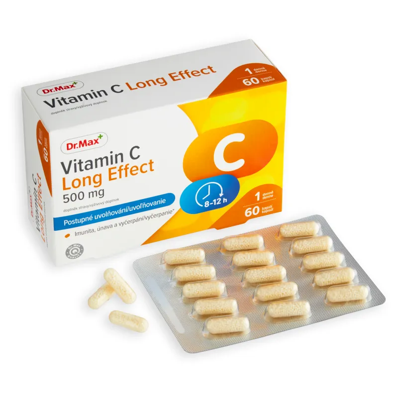 Dr. Max Vitamin C Long Effect 500 mg 1×60 cps, výživový doplnok