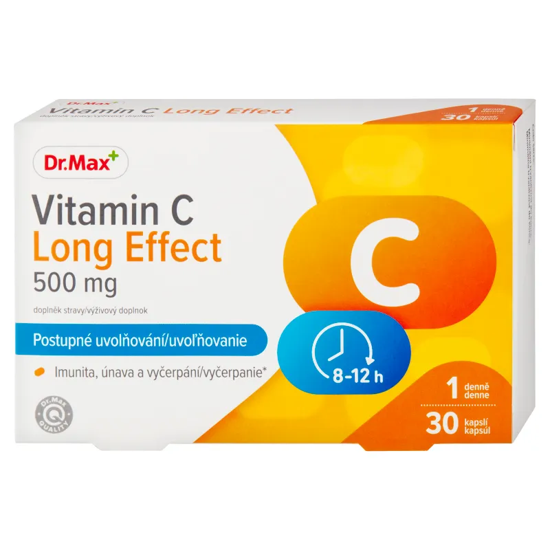 Dr. Max Vitamin C Long Effect 500 mg 1×30 cps, výživový doplnok