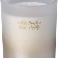 Emocio sklo s plechovým viečkom White Musk & Warm Vanilla vonná sviečka