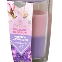 Emocio Sklo 76×118 mm Orchard Blossom & French Lavender dvojfarebná vonná sviečka