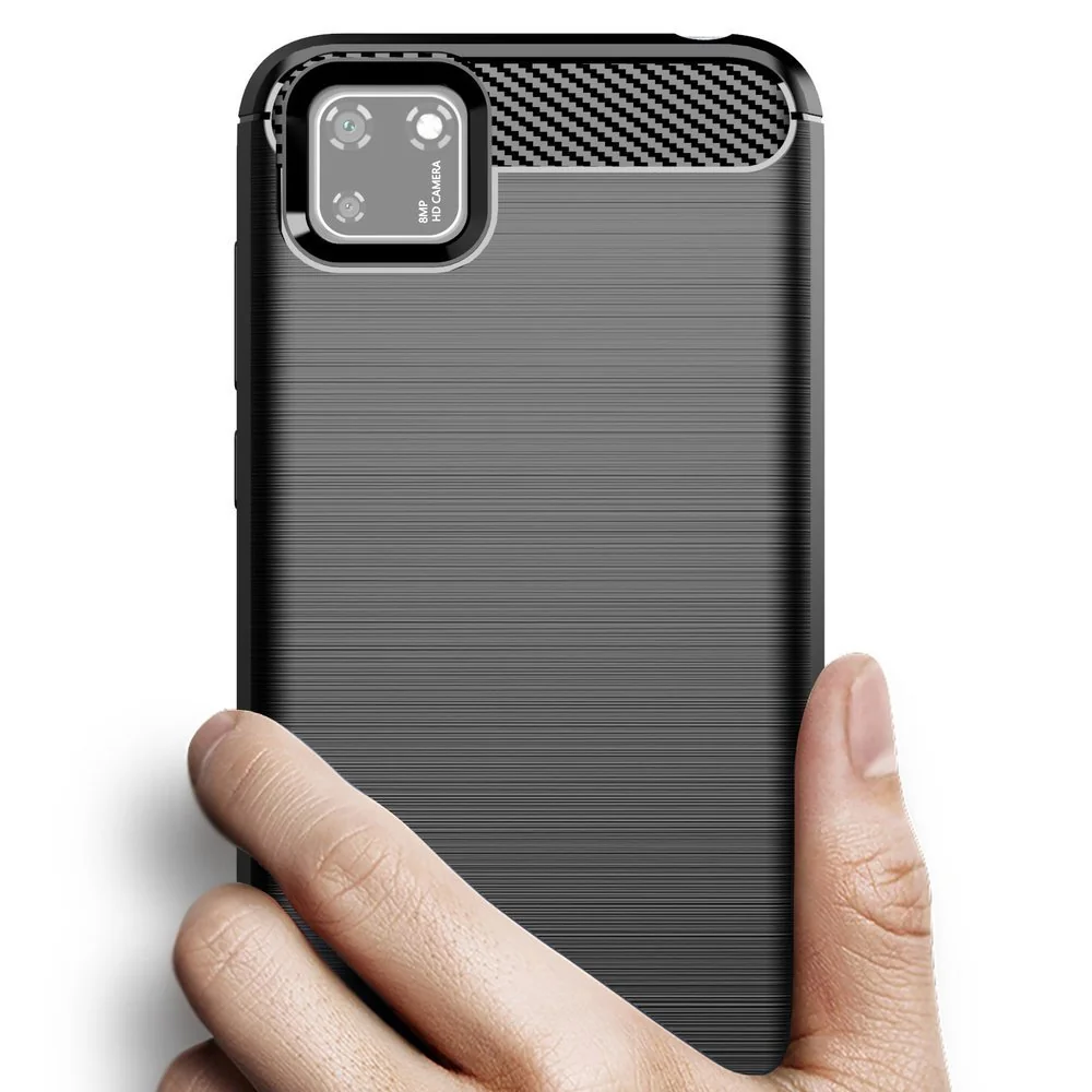 MG Carbon Case Flexible silikónový kryt na Huawei Y5p čierny