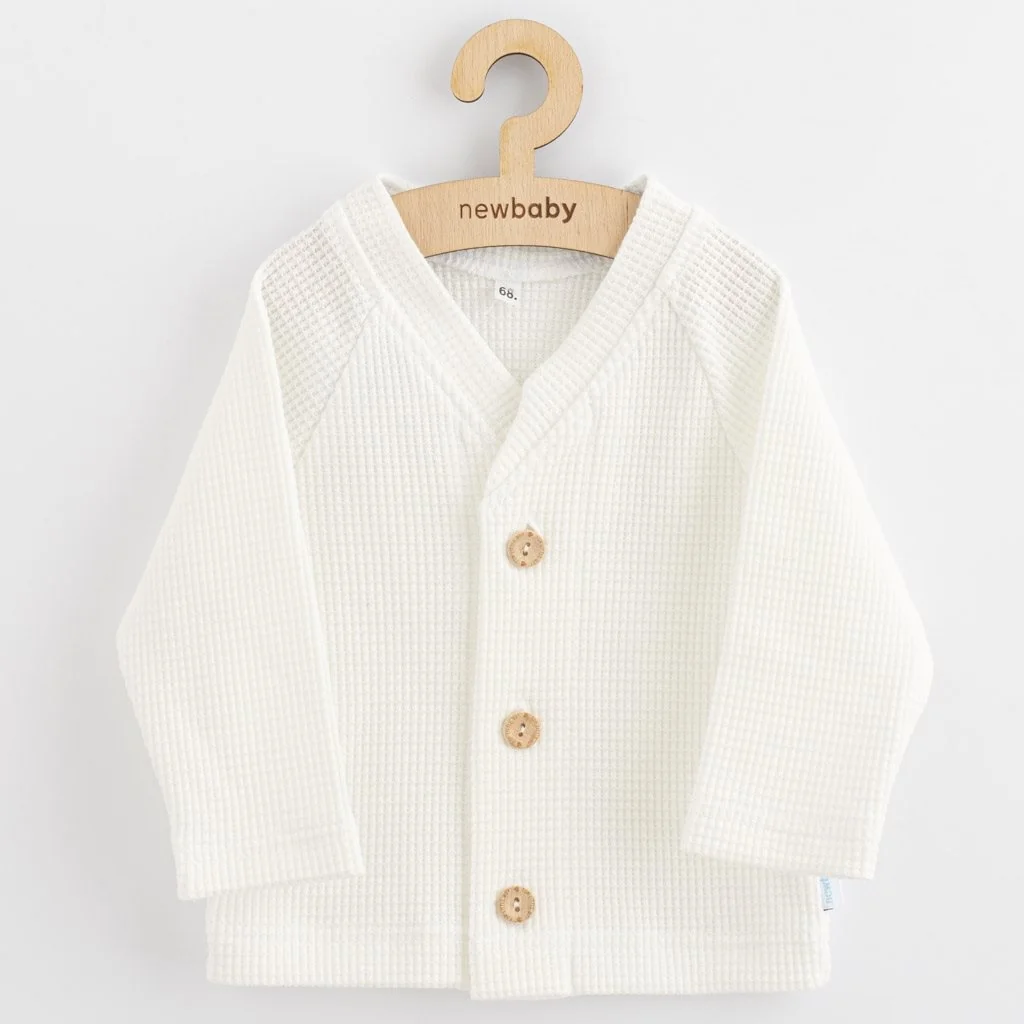 Dojčenský kabátik na gombíky New Baby Luxury clothing Oliver biely 56 (0-3m), 20C54962