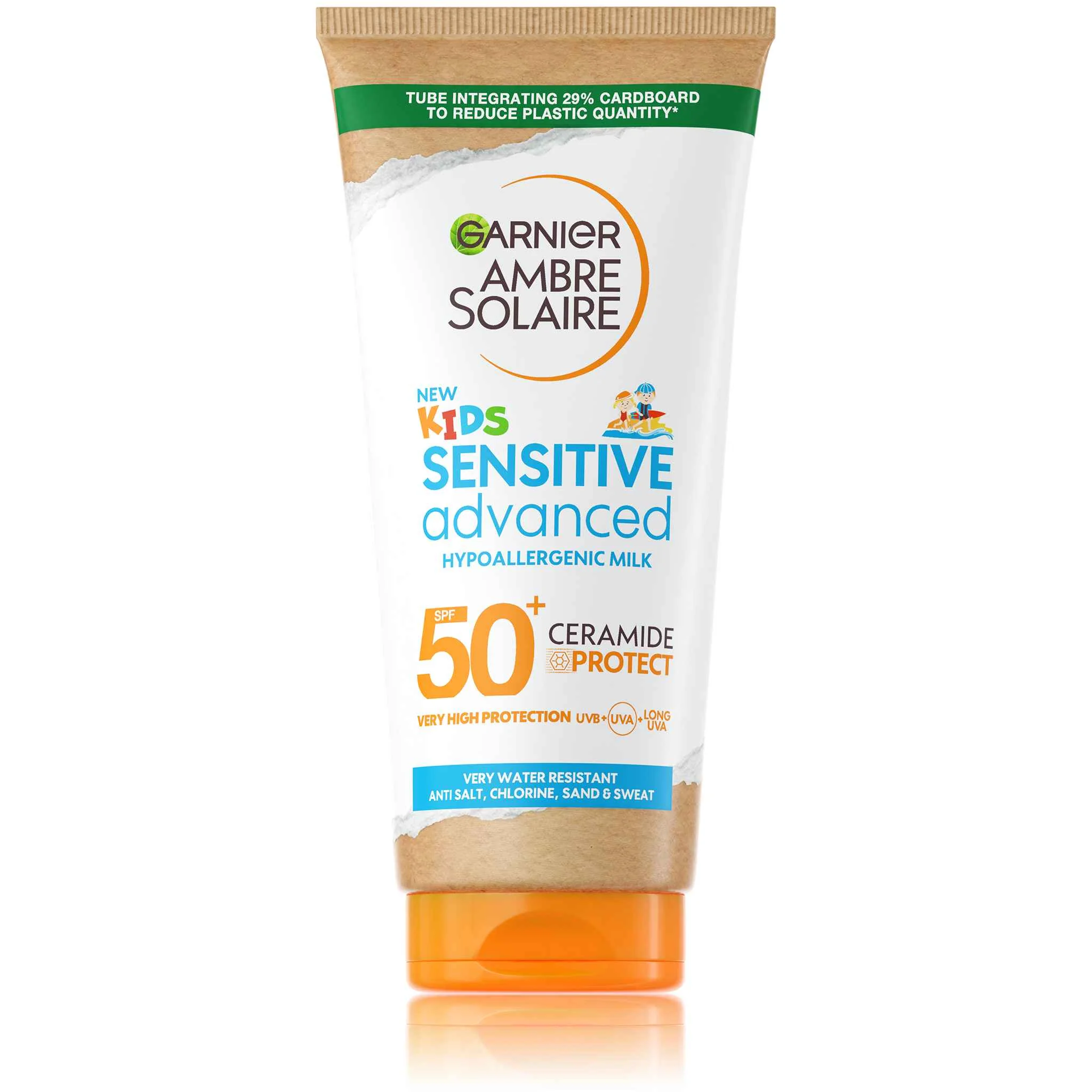 Garnier Ambre Solaire Sensitive Advanced Kids opaľovacie mlieko, veľmi vysoká ochrana na citlivú detskú pokožku, SPF 50+, 175 ml 1×175 ml mlieko