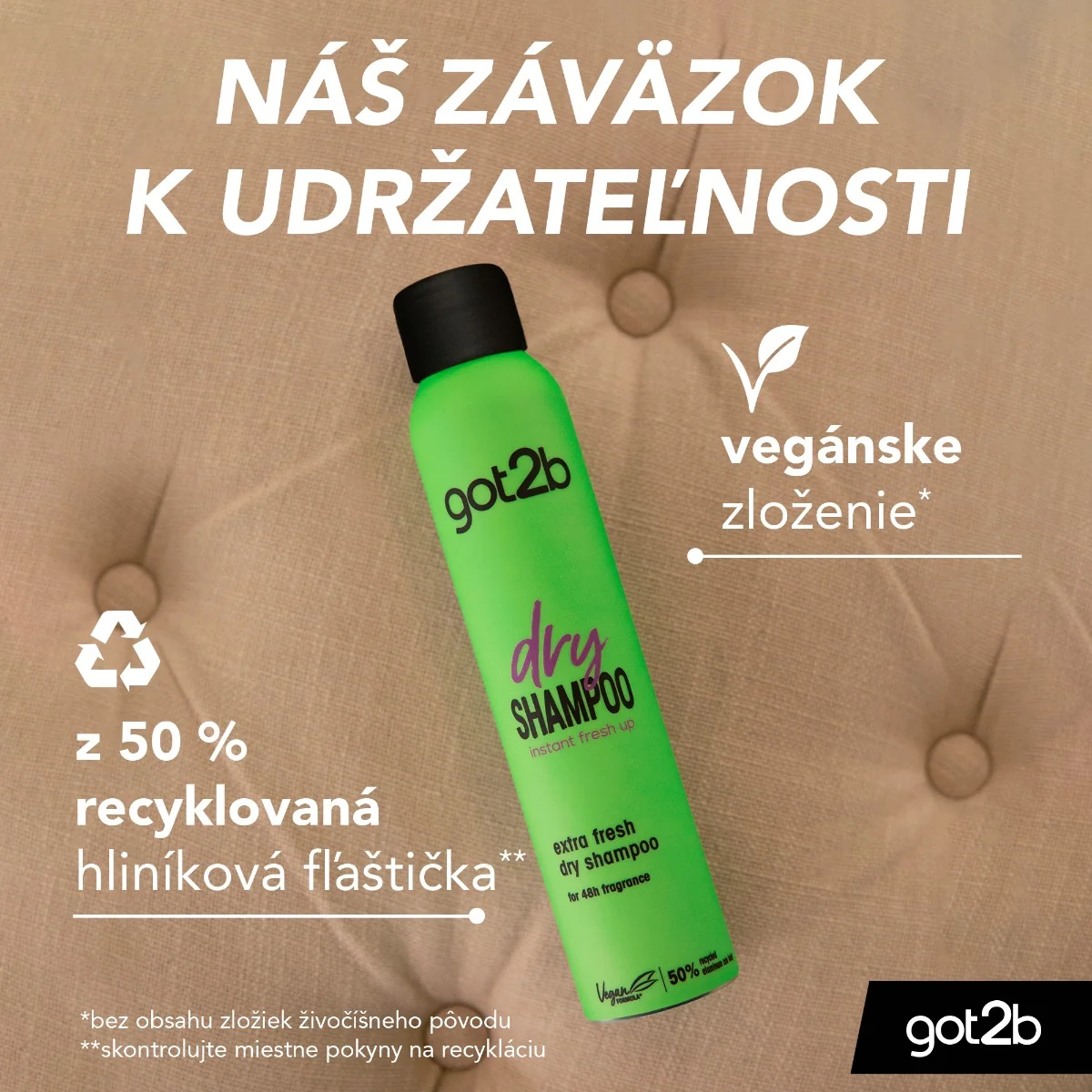 got2b suchý šampón Extra Fresh 1×100 ml, suchý šampón