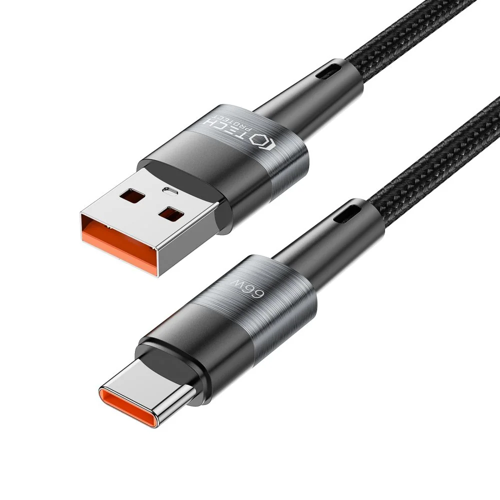 Tech-Protect Ultraboost kábel USB / USB-C 66W 6A 2m, šedý 