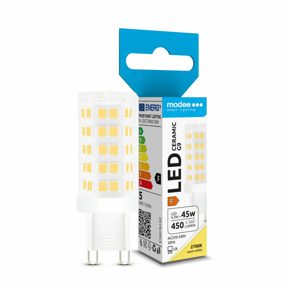 Modee Lighting LED G9 Ceramic žiarovka G9 4,3W teplá biela (ML-G9C2700K4,3WN) ERP