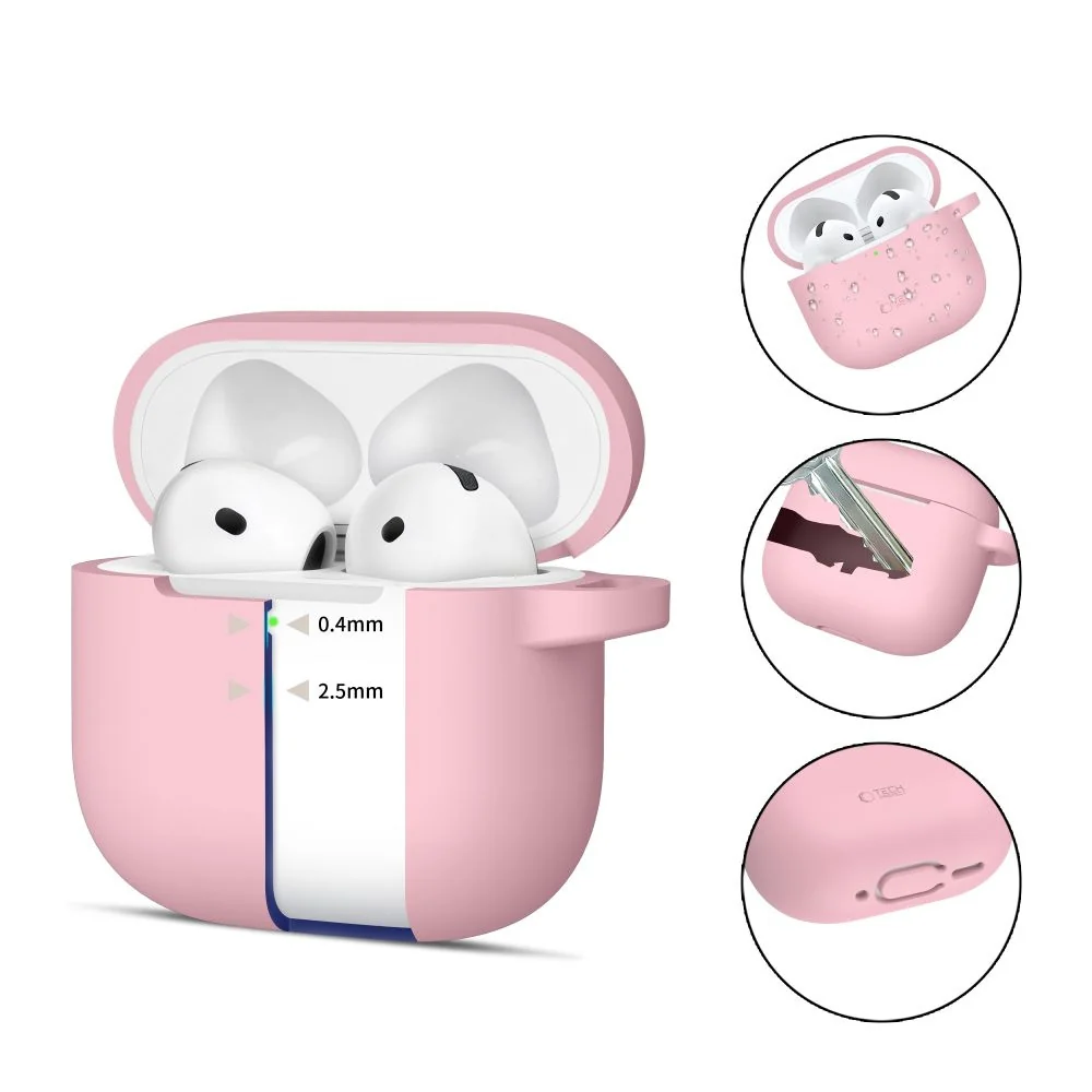 Tech-Protect Silicone Hook puzdro na Apple AirPods 4, ružové 