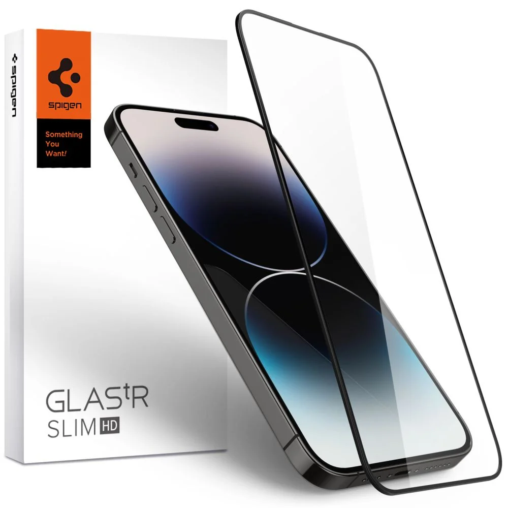 Spigen Glas.Tr Slim Full Cover ochranné sklo na iPhone 14 Pro, čierne