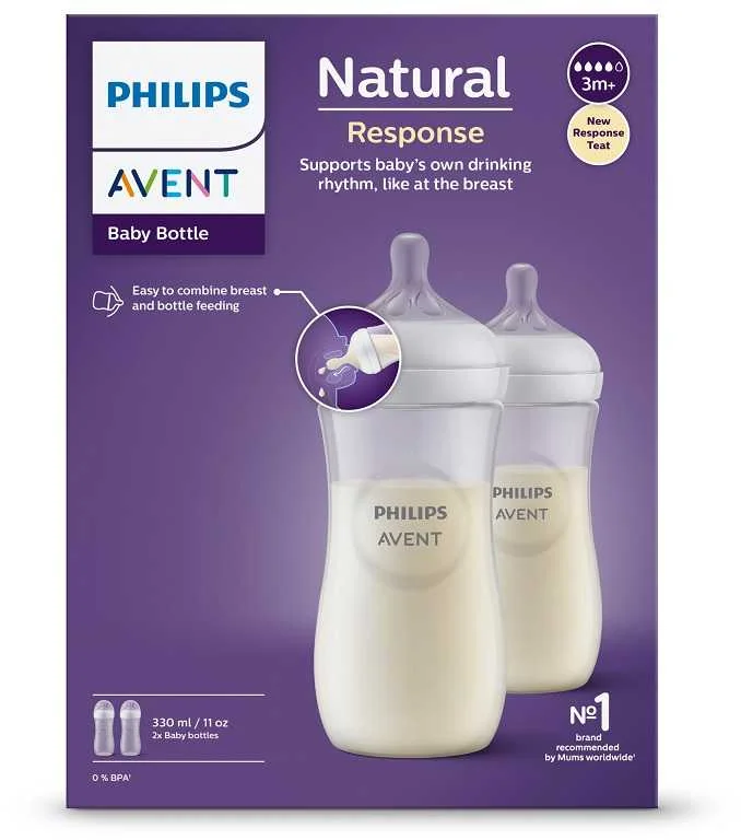 Philips AVENT Fľaša Natural Response 330 ml, 3m+ 2 ks 1×2 ks, fľaška