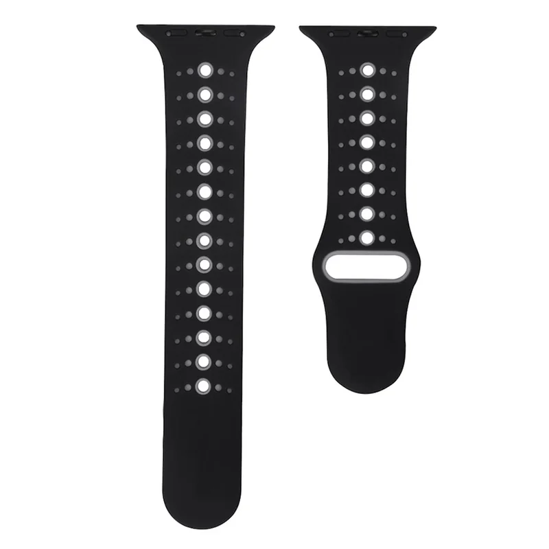 BStrap Silicone Sport remienok na Apple Watch 38/40/41mm Black Gray