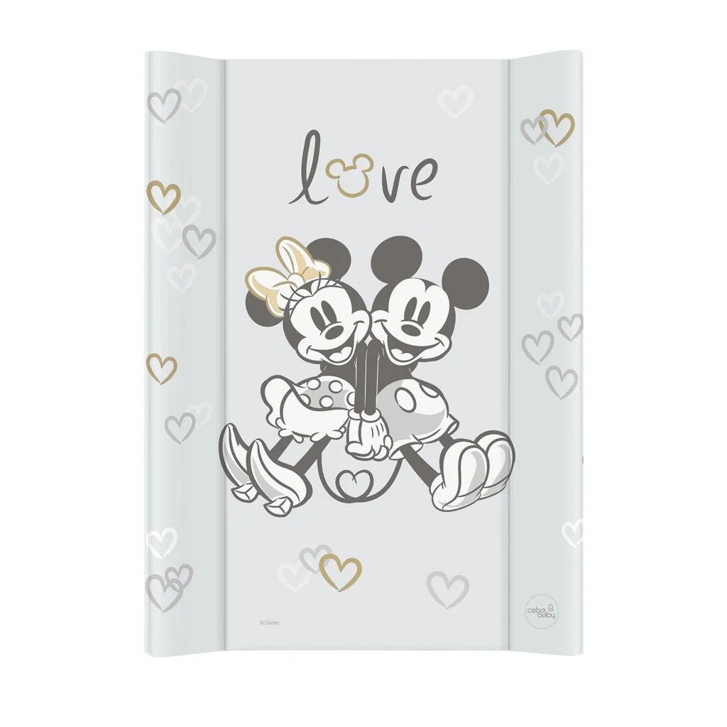 CEBA Podložka prebaľovacia s pevnou doskou COMFORT (50x70) Disney Minnie & Mickey Grey 1×1 ks