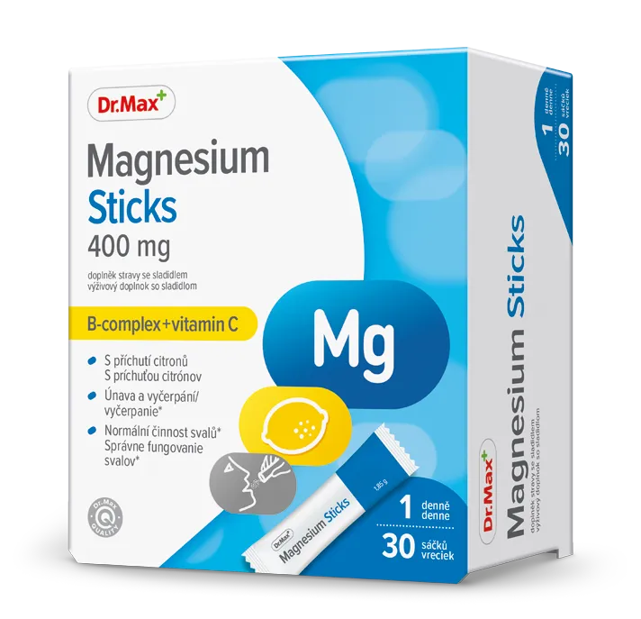 Dr. Max Magnesium Sticks 400 mg 1×30 ks, vrecká