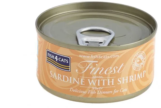 FISH4CATS Konzerva pre mačky Finest sardinka s krevetami 70g 1×70 g, konzerva pre mačky