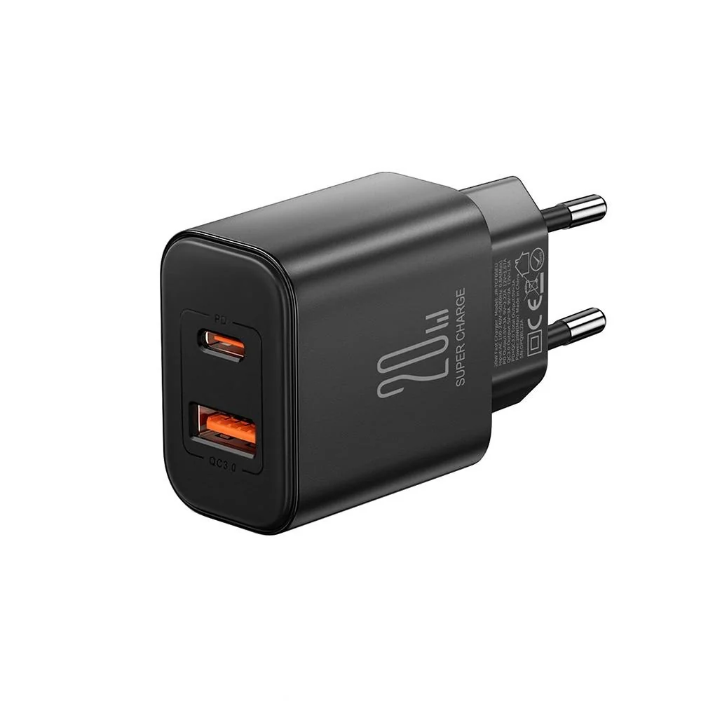 Joyroom JR-TCF05 sieťová nabíjačka USB / USB-C 20W + kábel USB-C, čierna