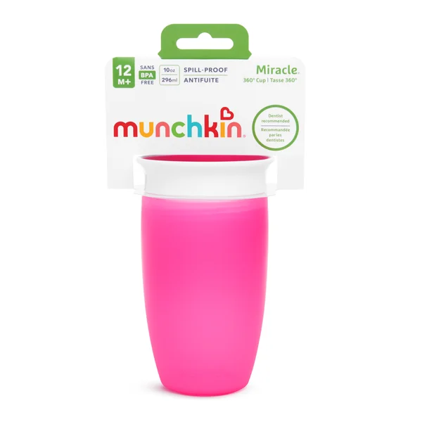 Munchkin Miracle 360° netečúci hrnček 296 ml, 12m+, ružový