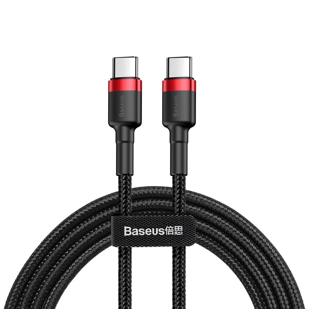 Baseus Cafule kábel USB-C / USB-C PD2.0 3A QC 3.0 2m, čierny/červený