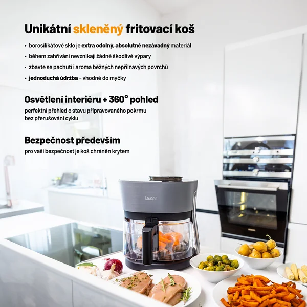 Lauben Glass&SteamAir® Fryer 4500BG 1×1 ks, teplovzdušná fritéza