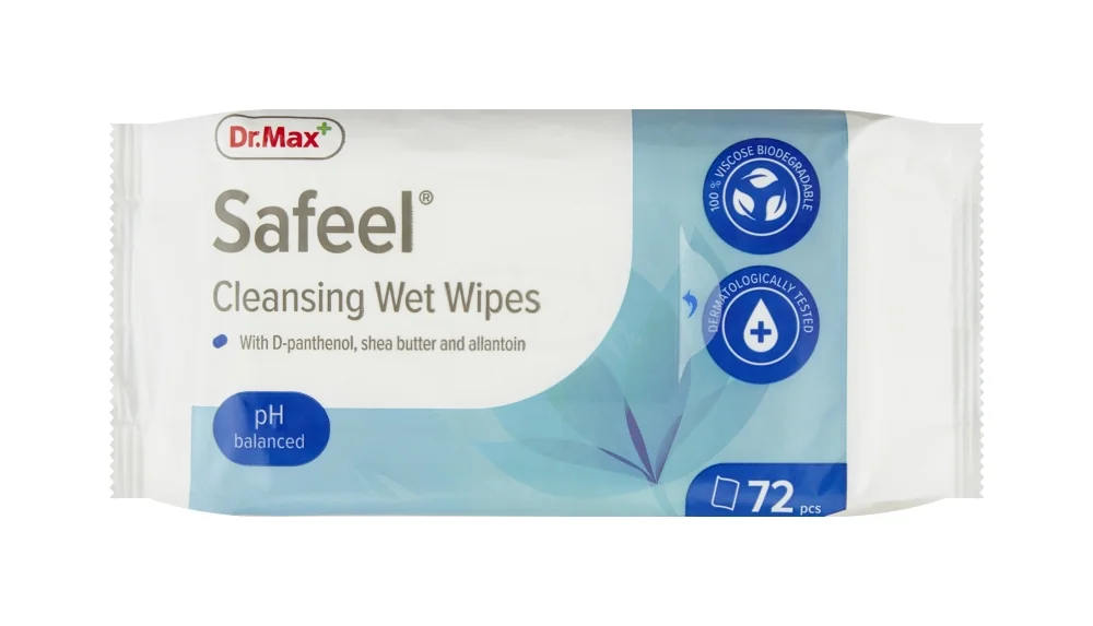 Dr. Max Safeel Cleansing Wet Wipes 1×72 ks, vlhčené utierky