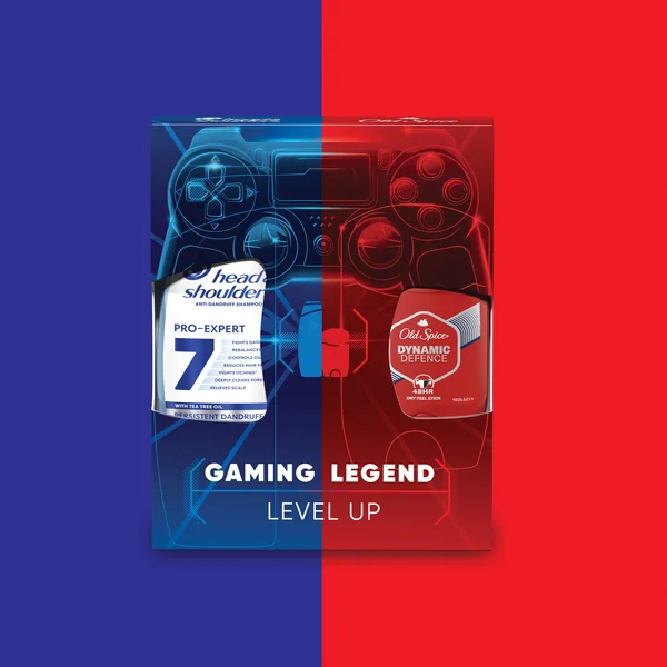 Gaming Legend súprava: šampón Head & Shoulders 7v1 ProExpert a dezodorant Old Spice Dynamic Defence 1×1 ks, darčeková sada