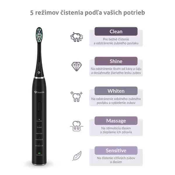 TrueLife SonicBrush Clean30 Black 1x1 ks, sonická kefka