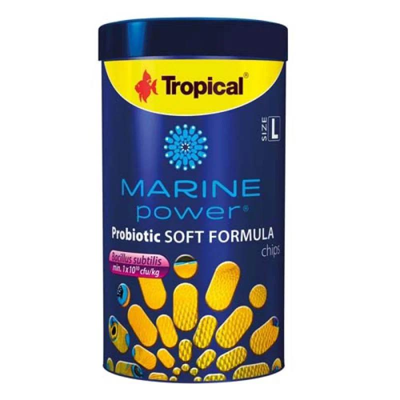 TROPICAL Marine Power Probiotic Soft Formula Size L - 250ml/130g krmivo vo forme potopených granúl s probiotikom Bacillus subtilis pre všežravé morské ryby 