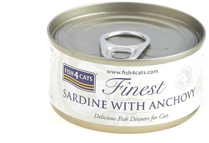 FISH4CATS Konzerva pre mačky Finest sardinka s ančovičkami 70g 1×70 g, konzerva pre mačky