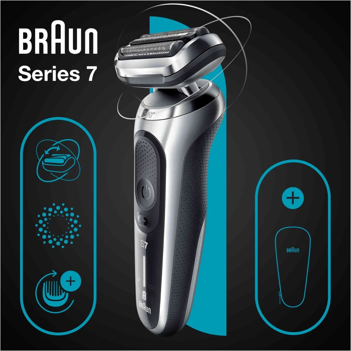 BRAUN Series 7 71-S1000s Silver "Poškodený obal" 1×1 ks, Holiaci strojček, produkt s poškodeným obalom