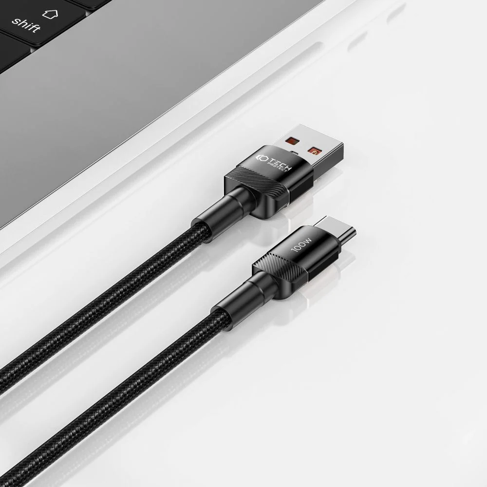 Tech-Protect Ultraboost Evo kábel USB / USB-C 100W 5A 0.5m, čierny 