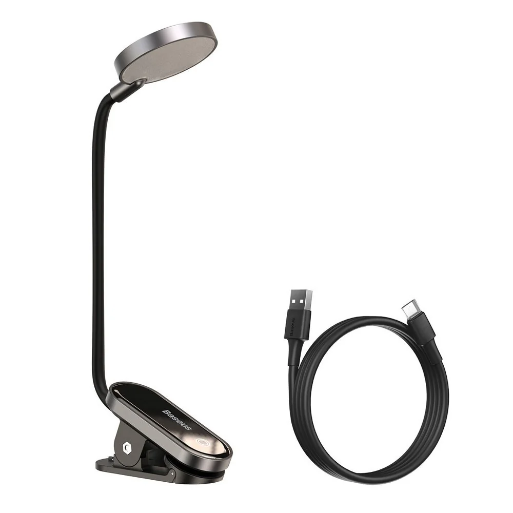 Baseus Mini LED Reading lampa s klipom, sivá 