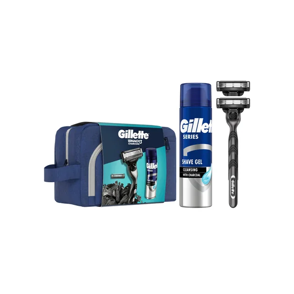 Gillette Darčeková Súprava: Mach3 Holiaci Strojček + 1 Čepeľ + Gél Series 200 ml + Taška 1×1 ks, darčeková sada