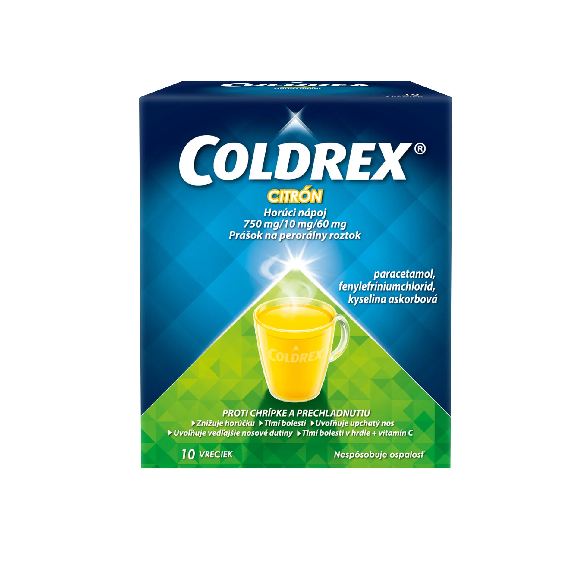 COLDREX Horúci nápoj Citrón, 10 vreciek