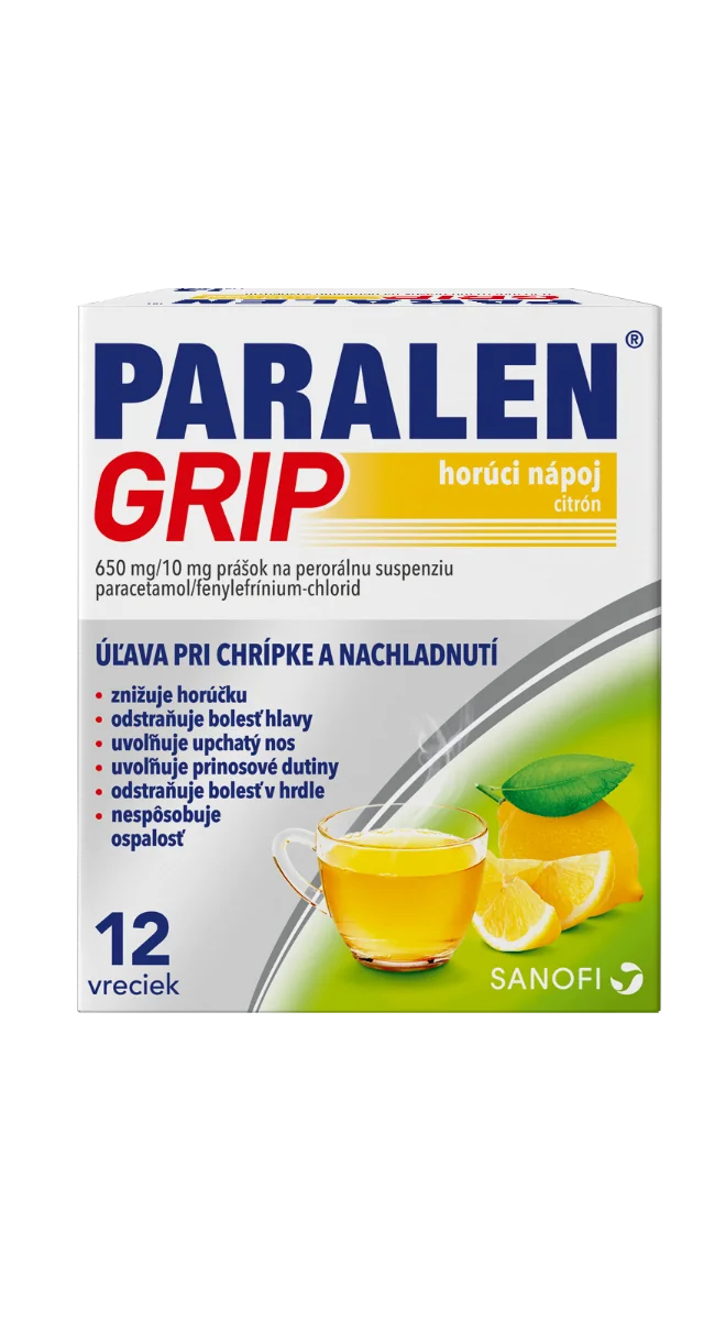 PARALEN GRIP horúci nápoj citrón 650 mg/10 mg